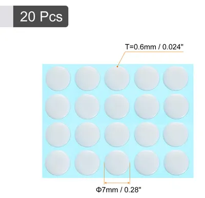 Image de Rond Souris Pieds Patins Tampons 0.6mm pour Jouer Souris Pieds Rechange Blanc 20 Pcs