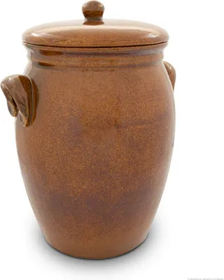 Produktbild von KERAZO Rumtopf 7,0 Liter aus Steinzeug Keramik BRAUN - Mehrzwecktopf Einlegetopf