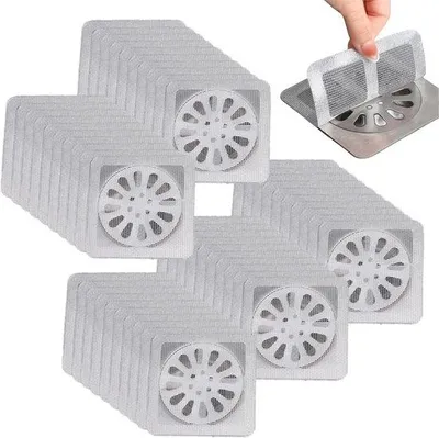 Produktbild von 50 Stück Wegwerpduschaufänger - Haarabnehmer für Dusche - Abflussfilter für Küche und Waschbecken