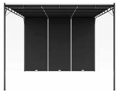 Produktbild von Gartenpavillon mit Seitenvorhang 4x3x2,25 m in Anthrazit für den Außenbereich