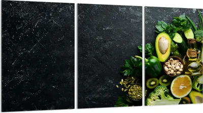 Produktbild von Herdabdeckplatten 3 teilig 30x52 Glaskeramikkochfeld Abdeckung Glas, Schiefer Obst