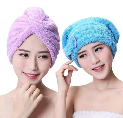 Image de Solidchoice - Coffret de 2 bonnets de séchage capillaire super absorbants pour femmes