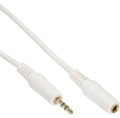 Immagine prodotto di InLine® 99935W Prolunga jack, spina/presa jack da 3,5 mm, stereo, bianco/oro, 5 m