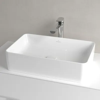 Produktbild von Villeroy & Boch Collaro Aufsatzwaschtisch 56 cm eckig ohne Überlauf, ohne Hahnloch