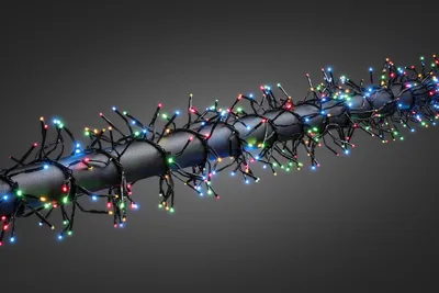 Produktbild von Konstsmide - Micro LED Büschellichterkette Cluster, mit 8 Funktionen, Steuergerät und Memoryfunktion, 576 bunte Dioden, 36V Außentrafo, schwarzes Kabel - 3861-500