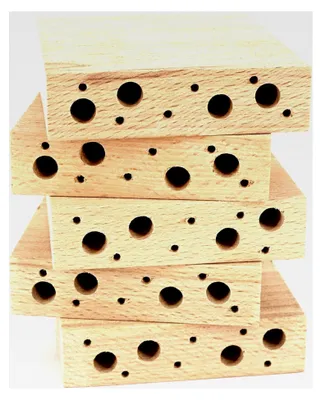 Produktbild von Nistklötzchen für Wildbienen Insektenhotel Bausatz 2,5 x 9,5 x 12 cm