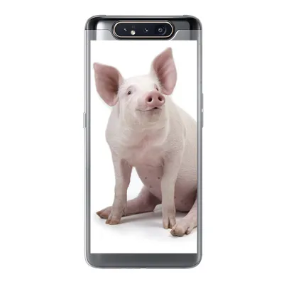 Produktbild von MuchoWow® Handyhülle Schutzhülle Hülle für Samsung Galaxy A80 Schwein - Bauernhoftiere - Weiß Silikon Softcase Handy Hülle - Schutzdeckel