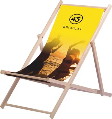 Produktbild von Licor 43 Liegestuhl Stuhl aus Holz Gartenliege Klappstuhl gelb