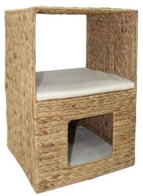 Produktbild von animal-design Regal Sonja mit integrierter Tierhöhle Beistelltisch Wohnzimmer Katzenversteck Wasserhyazinthe