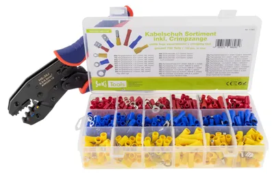 Kabelschuh-Sortiment mit Crimpzange, 700 Teile, 0,50–6,00 mm²