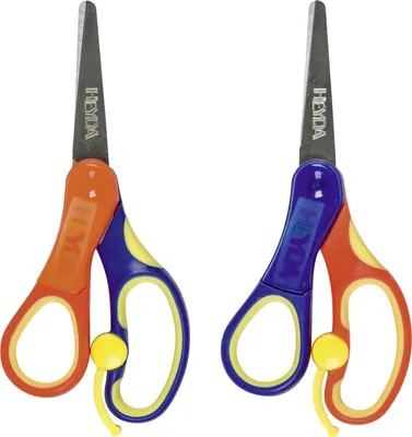 Produktbild von Kinderschere SoftTouchplus Linkshänder rund farbig sortiert Packung mit 12 Stück