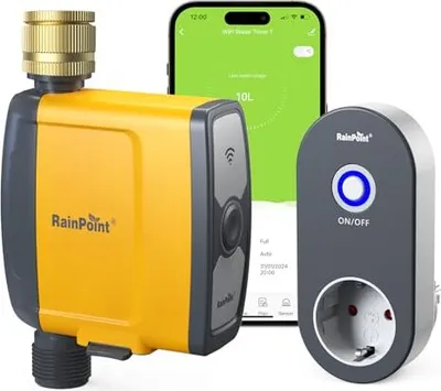 Produktbild von Regenpoint -Bewässerungscomputer WLAN 2,4 GHz Messingeinlass, automatische Gartenwässerung Timer App/Sprachkontrolle, Wasser-/Bodenfeuchtigkeits -Bewä