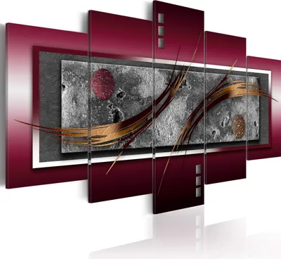 Produktbild von Leinwandbilder 200x100 cm 020101- 148 Vlies Leinwandbild 5 tlg Kunstdruck modern Wandbilder XXL Wanddekoration Design Wand Bild ABSTRAKT