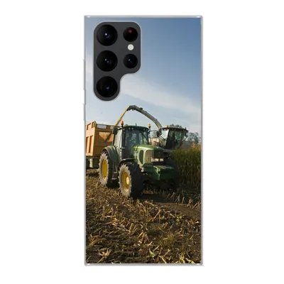 Produktbild von MuchoWow® Handyhülle Schutzhülle Hülle für Samsung Galaxy S22 Ultra Traktor - Anhänger - Mais - Grün - Landleben Silikon Softcase Handy Hülle - Abbildung