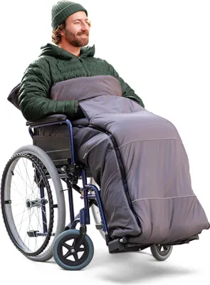 Produktbild von novely® OWEN Rollstuhl-Fußsack aus Soft Fleece - Für Rollstühle ohne Armlehnen - Thermo Schlupfsack für Erwachsene - Farbe: 02 Graphit
