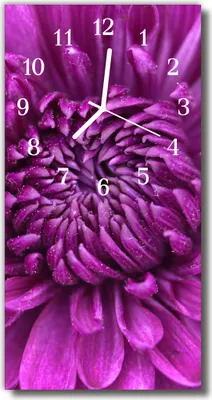 Produktbild von Tulup Glasuhr Wanduhr Küchenuhr Echt-Glas 30x60 Pfingstrose Lila