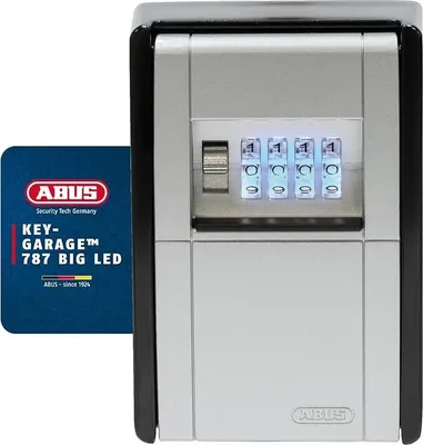 Produktbild von ABUS KeyGarage 787 BIG LED - Schlüsselbox zur Wandmontage, schwarz-silber, 83856