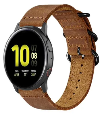 Produktbild von Lenuo Lederarmband Für Smartwatch 20 mm Hellbraun