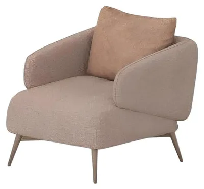 Immagine prodotto di Poltrona dal design moderno, rivestimento beige, stile minimalista