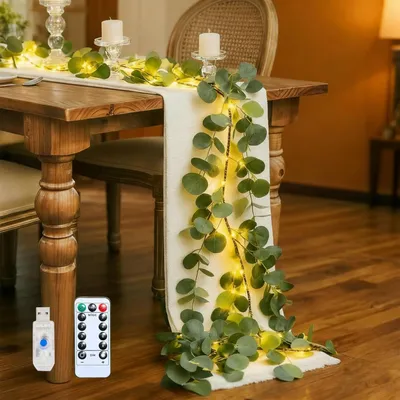 LED-Lichtbaum 180 cm, 96 LEDs, Eukalyptus, 2er-Set