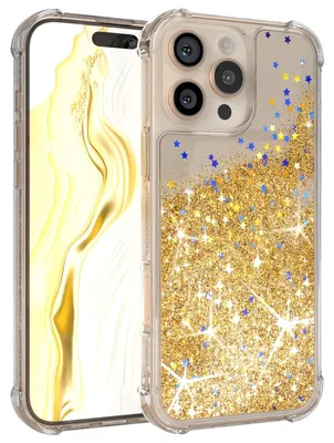 Produktbild von EAZY CASE - Glitzer Hülle kompatibel mit Apple iPhone 16 Pro Max Glitzer Schutzhülle, Soft Case, Backcover Transparent mit Motiv