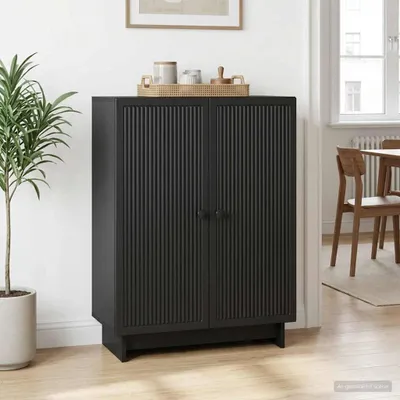 Produktbild von Möbel Sideboard Schwarz 66 x 34,5 x 90 cm Holzwerkstoff - Kommoden &5647