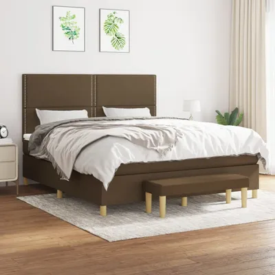 Produktbild von Design Möbel Boxspringbett mit Matratze Dunkelbraun 180x200 cm Stoff - 2024 Neu