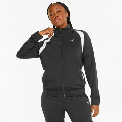 Image de Ensemble d'entraînement Puma pour femmes, modèle Classic, comprenant un t-shirt et un pantalon, couleur : noir, taille : S