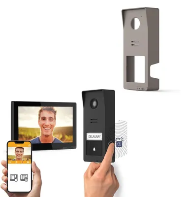 Produktbild von Drahtlose Gegensprechanlage Wave 3 + titangraues Schale für Türstation