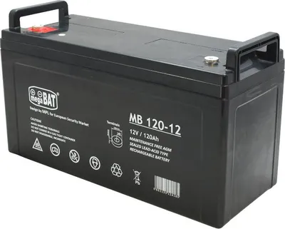 Produktbild von MegaBat MB 120-12, Plombierte Bleisäure (VRLA), 12 V, 1 Stück(e), Schwarz, 120 Ah, 35,5 kg