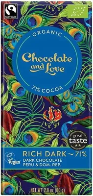 Image de CHOCOLAT SUISSE 71 % COMMERCE ÉQUITABLE80 g - CHOCOLAT ET AMOUR
