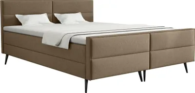 Produktbild von FEDVE Boxspringbett Doppelbett Bockau Schlafzimmer Bett Bonell-Matratze Topper 180x200 cm Hellbraun (Monolith 9)