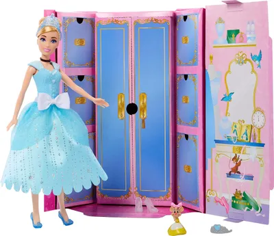 Obrázek produktu pro Disney princezna hračka, módní panenka Popelka s figurkou kamarádky a 12 tajnými módními doplňky, inspirovaná filmem Disney, dárky pro děti
