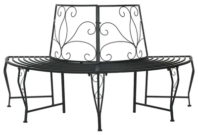 Produktbild von Baumbank 4-Sitzanzahl 160 x 80 x 89 cm Stahl Schwarz