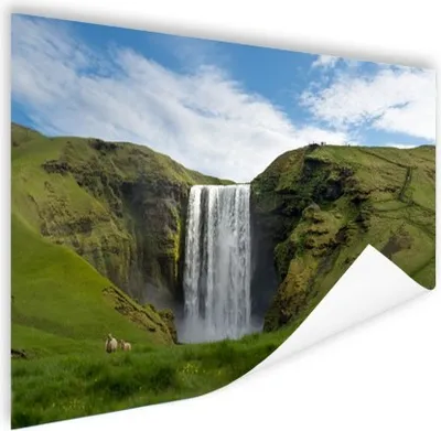 Produktbild von MuchoWow® Poster Wasserfall - Island - Natur 90x60 cm - Schlafzimmer