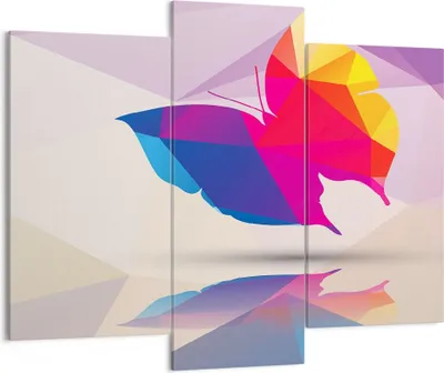 Produktbild von Bild auf Leinwand - Leinwandbild - Schmetterling Illustration Grafik - 130x100cm - Wand Bild - Wanddeko - Leinwanddruck - Bilder - Kunstdruck - Leinwand bilder - Wandkunst - CB130x100-2806