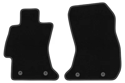 Productafbeelding van Velours voormatten voor Subaru Impreza V vanaf 2016 (hatchback/stationwagen) – 2-delig, zwart, op maat – Wielganizator BASIC