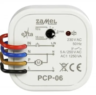 Obrázek produktu pro Časové relé pro ovládání ventilátoru pod omítku 5A 230V AC PCP-06 Exta Zamel