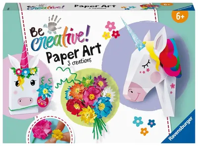 Imagen del producto de BeCreative: Arte en papel, set de manualidades "Unicornios" para niños a partir de 6 años