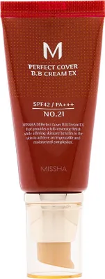 Zdjęcie produktu dla Missha M Perfect Cover BB Cream SPF42 Wielofunkcyjny krem BB No.21 Light Beige, 50 ml