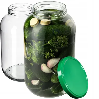 Image de KADAX Bocaux avec couvercle vert "Brest", Bocaux à conserves, 100 mm, 4L, 2 pièces