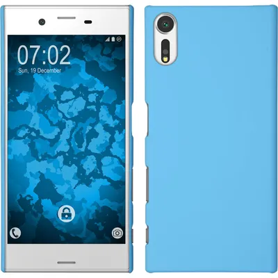 Produktbild von PhoneNatic Case kompatibel mit Sony Xperia XZs - Hülle hellblau gummiert Hard-case + 2 Schutzfolien