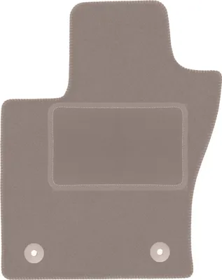 Produktbild von Fahrerfußmatte Velours beige passend für Fiat 500X II (2018-, Crossover) – mit Befestigungen – passgenau