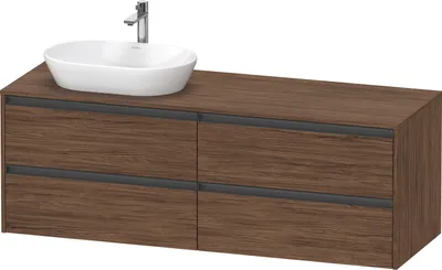 Produktbild von Duravit Ketho.2 Wastafelonderkast 160x55x56,8 cm Mat Noten (donker)