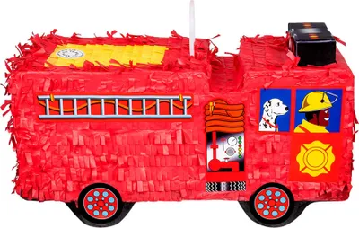 Productafbeelding van Piñata in de vorm van een brandwagens | Rood - 43 x 24 x 18 cm