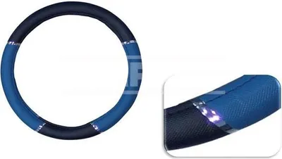 Produktbild von CARPRISS 79323318 Lenkradbezug Polyurethan Ø37-39cm Schwarz/blau Blau Schwarz Lenkradhülle