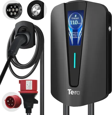Produktbild von Wallbox-Ladestation 11 kW, 3-phasig, 16A, mit CEE-Stecker und 7 Meter Ladekabel für Elektroautos