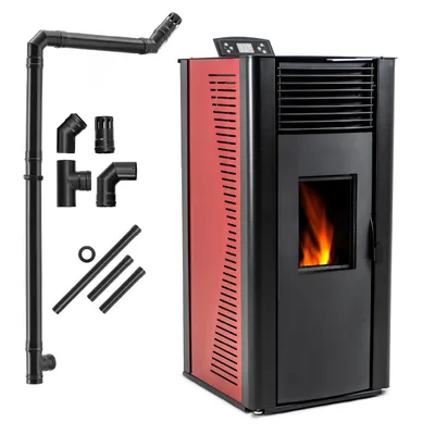Immagine prodotto di Stufa a pellet THUNDER VAYNE-RED 12,2 kW idro con Wi-Fi, termostato e kit tubi
