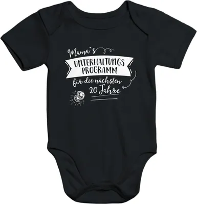 Produktbild von Baby Body Mama`s Unterhaltungsprogramm für die nächsten 20 Jahre Baumwolle Moonworks® schwarz 0-3 Monate