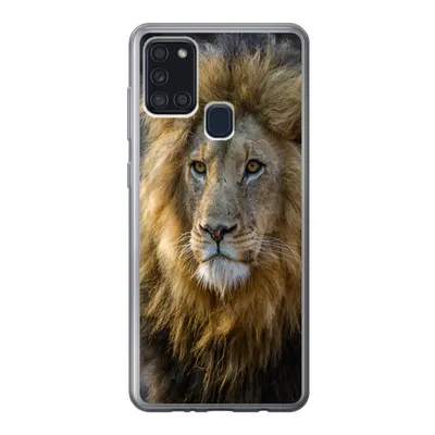 Produktbild von MuchoWow® Handyhülle Schutzhülle Hülle für Samsung Galaxy A21s Löwe - Porträt - Wild Silikon Softcase Handy Hülle - Hartschale